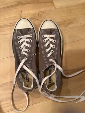 Converse Low-Top Canvas Sneakers in Taupe and White